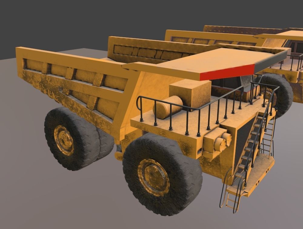 Mining Big Tipper Truck Low-poly 3D model_10
