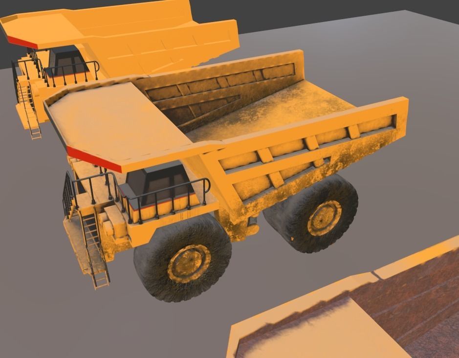 Mining Big Tipper Truck Low-poly 3D model_15