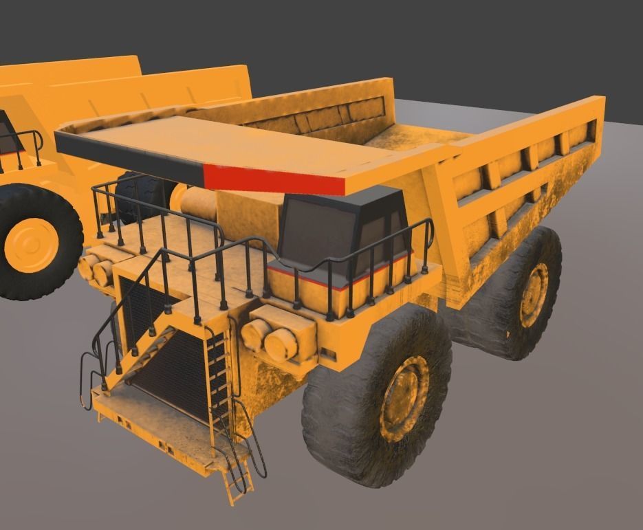 Mining Big Tipper Truck Low-poly 3D model_8