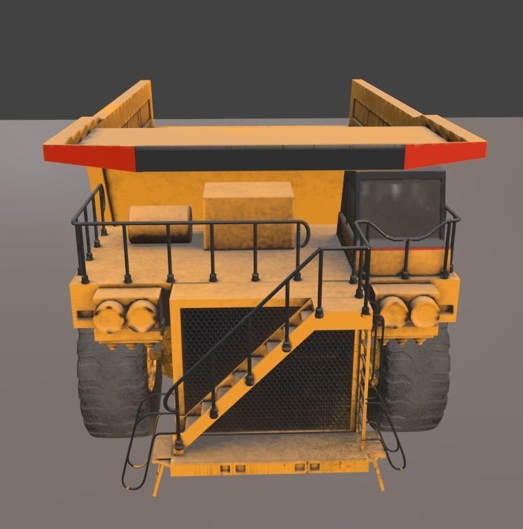 Mining Big Tipper Truck Low-poly 3D model_9