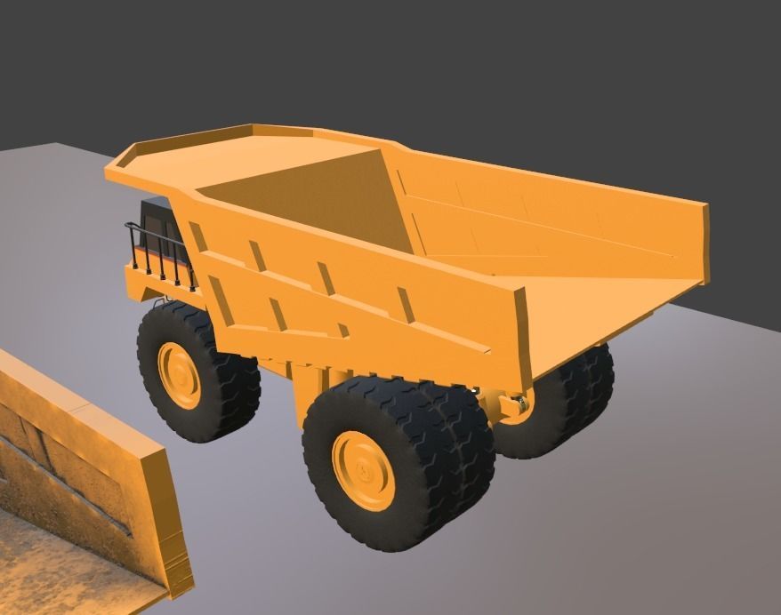 Mining Big Tipper Truck Low-poly 3D model_7
