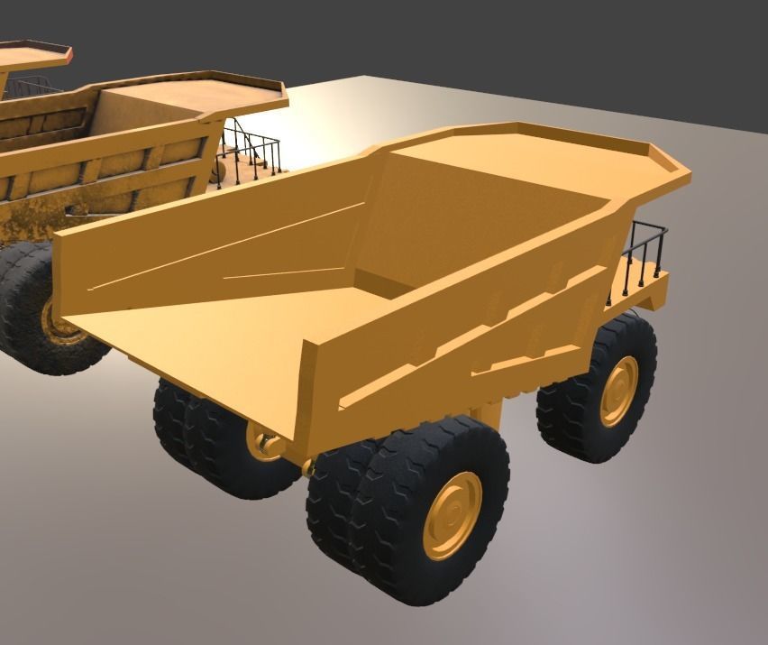 Mining Big Tipper Truck Low-poly 3D model_6
