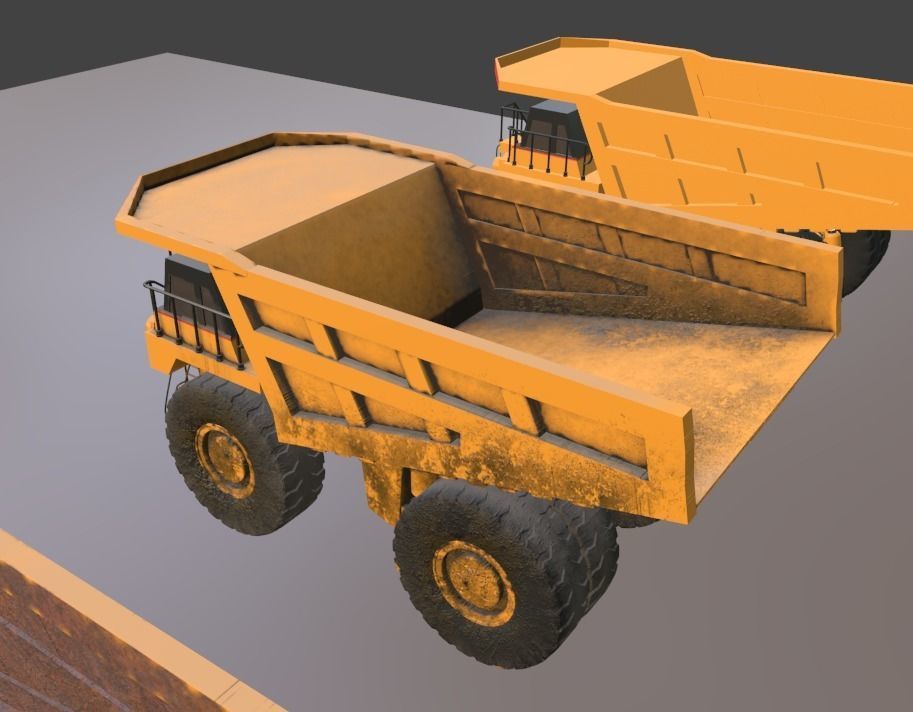 Mining Big Tipper Truck Low-poly 3D model_14