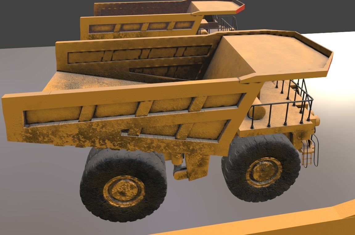 Mining Big Tipper Truck Low-poly 3D model_11
