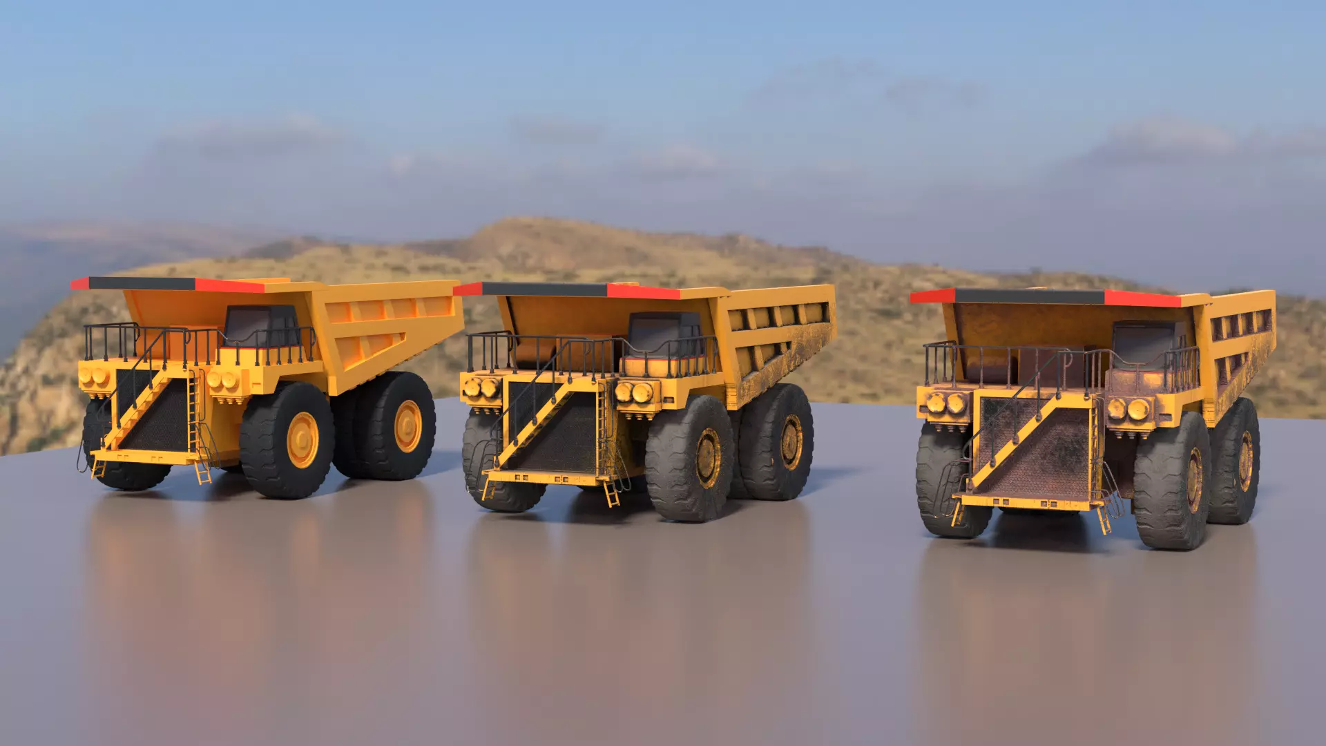 Mining Big Tipper Truck Low-poly 3D model_0
