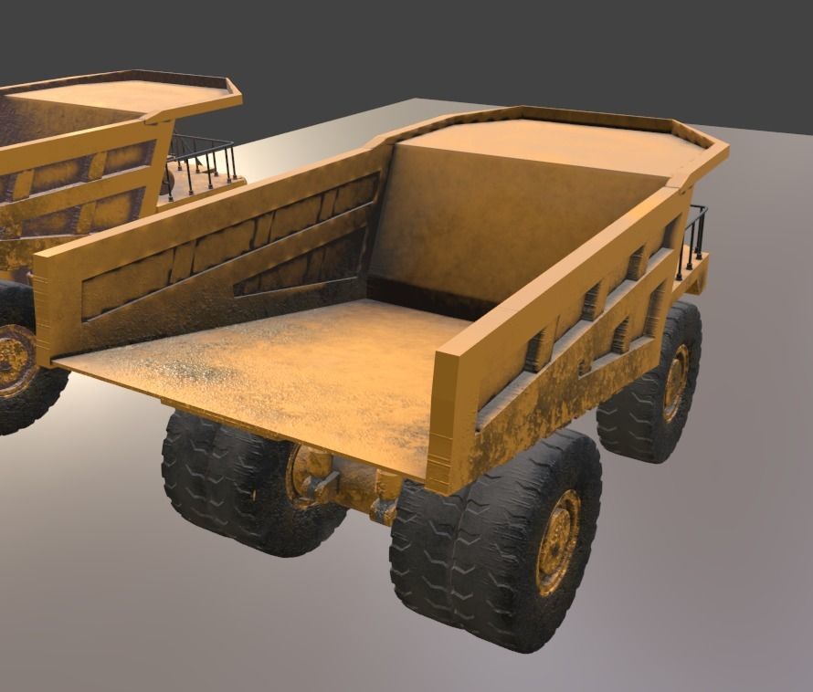 Mining Big Tipper Truck Low-poly 3D model_12