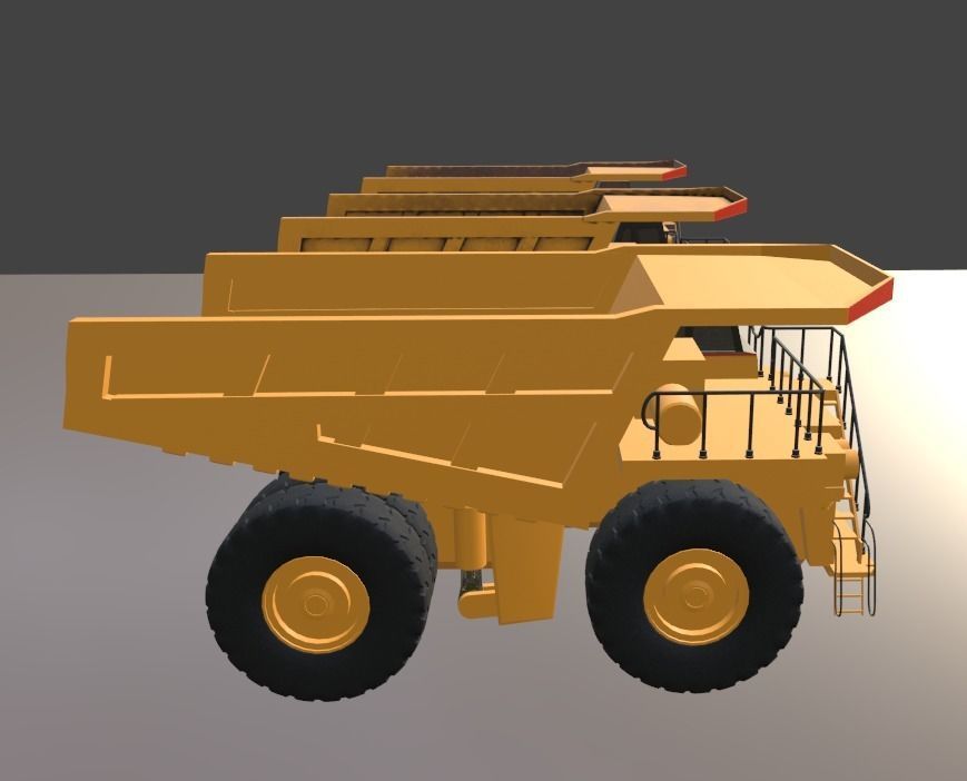 Mining Big Tipper Truck Low-poly 3D model_5