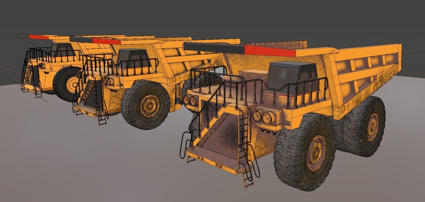 Mining Big Tipper Truck Low-poly 3D model_25
