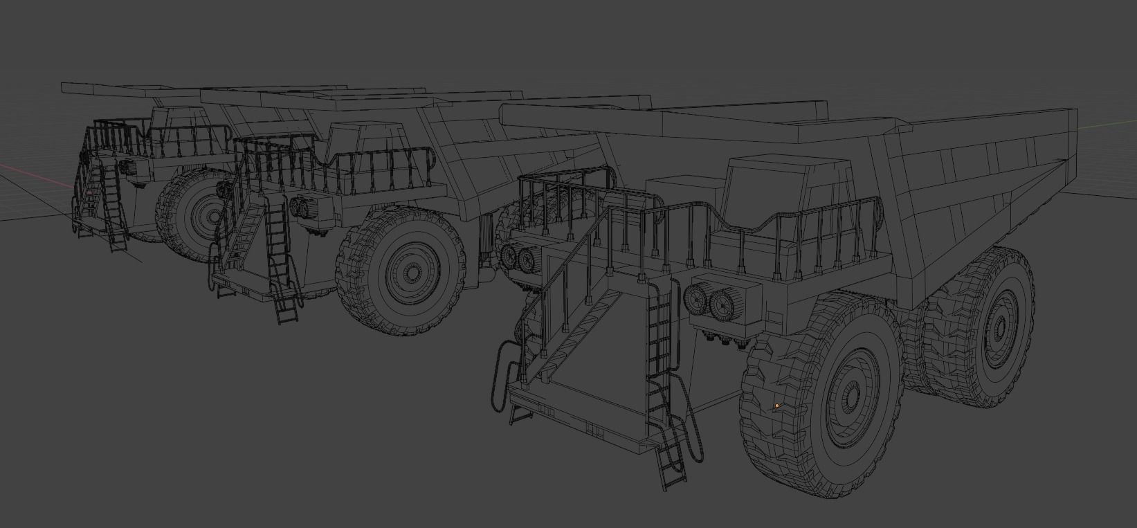 Mining Big Tipper Truck Low-poly 3D model_28