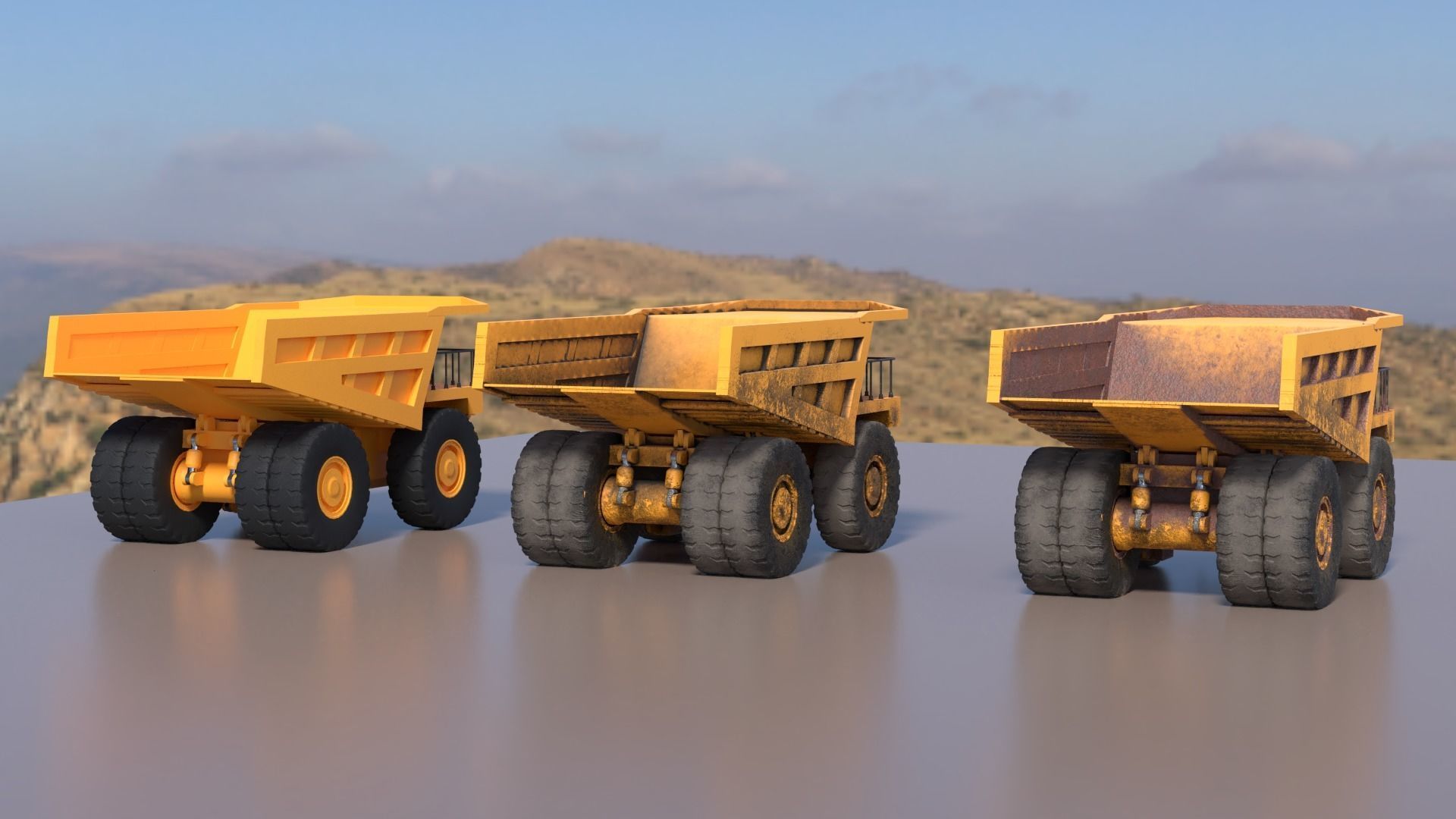 Mining Big Tipper Truck Low-poly 3D model_1