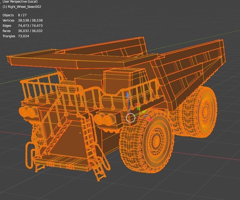 Mining Big Tipper Truck Low-poly 3D model_35