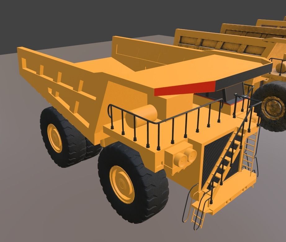 Mining Big Tipper Truck Low-poly 3D model_4