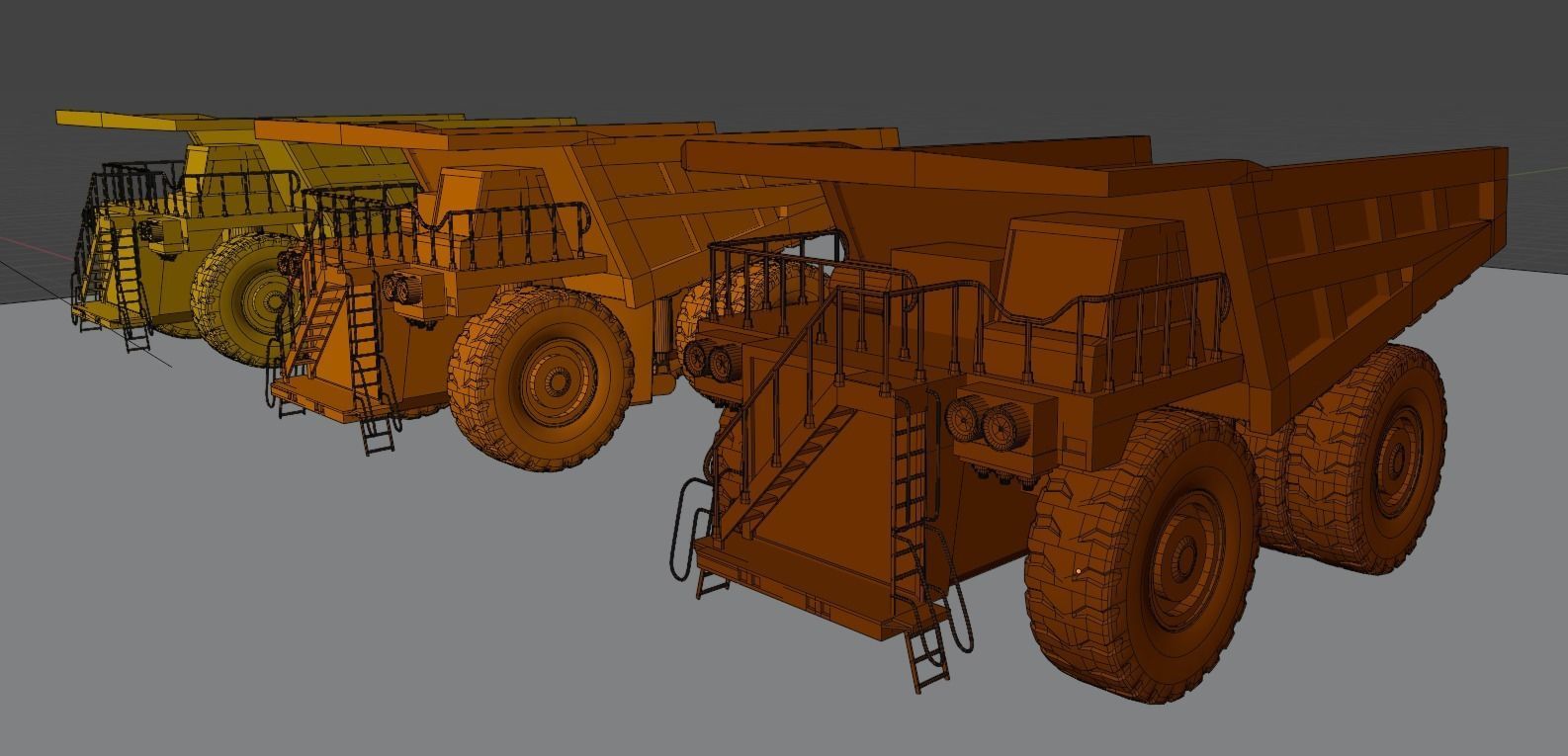 Mining Big Tipper Truck Low-poly 3D model_26