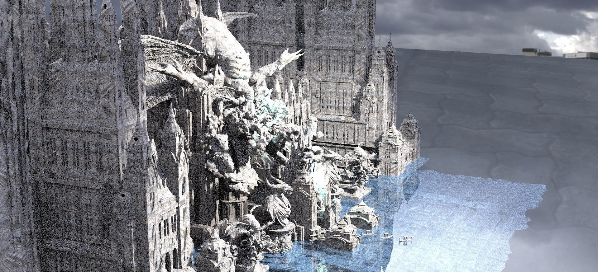 Cthulhu The Great Deep Architecture Collection Kit bash 3D model_1