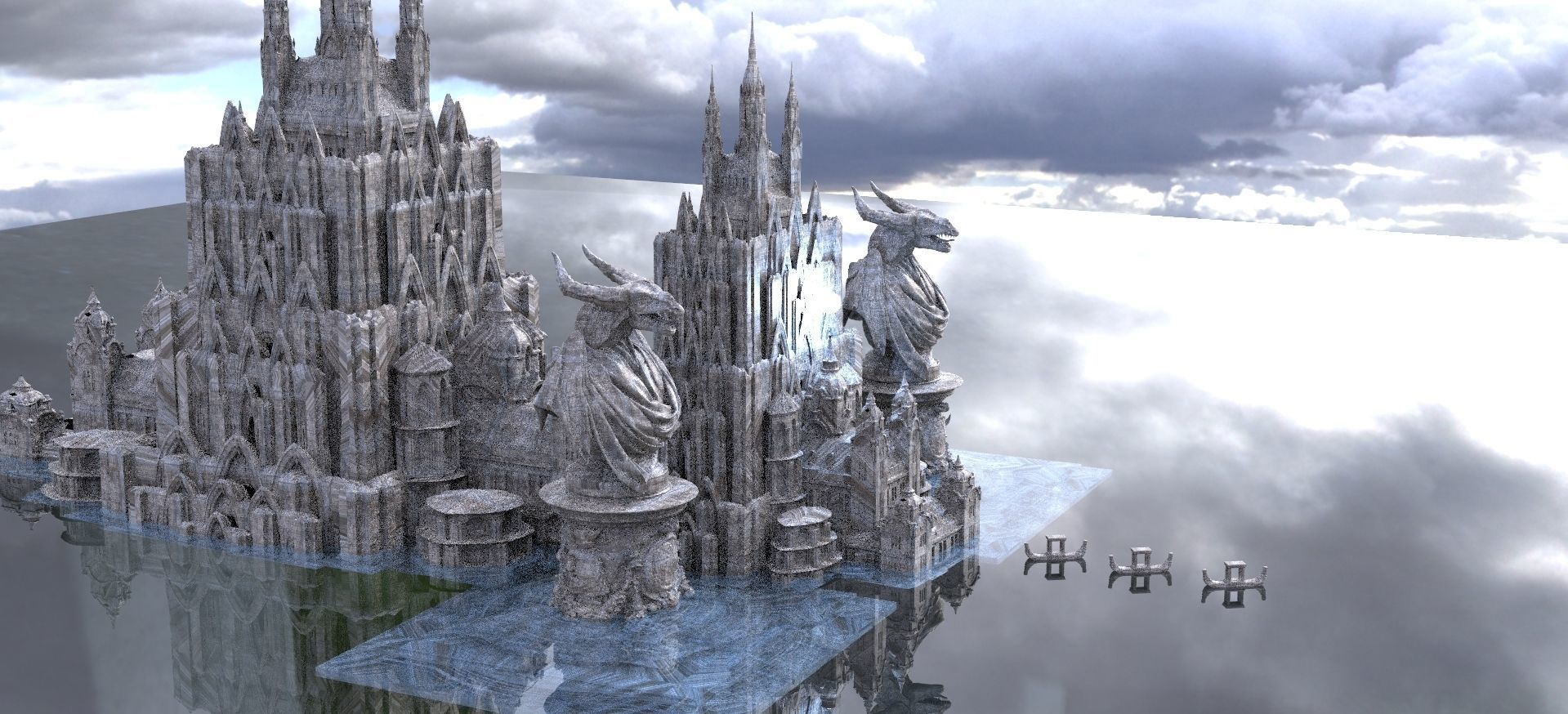 Cthulhu The Great Deep Architecture Collection Kit bash 3D model_7