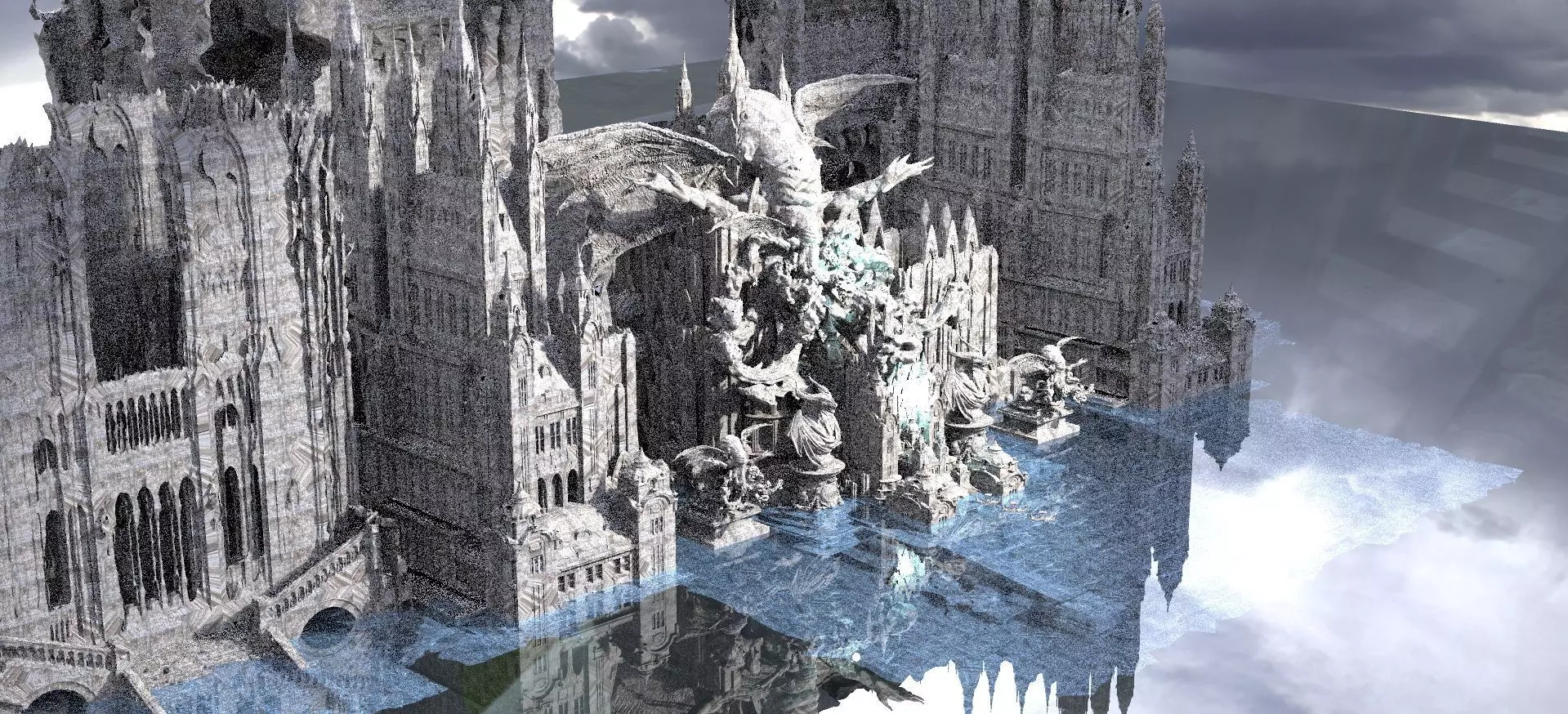 Cthulhu The Great Deep Architecture Collection Kit bash 3D model_0