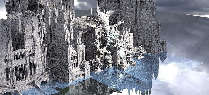 Cthulhu The Great Deep Architecture Collection Kit bash 3D model
