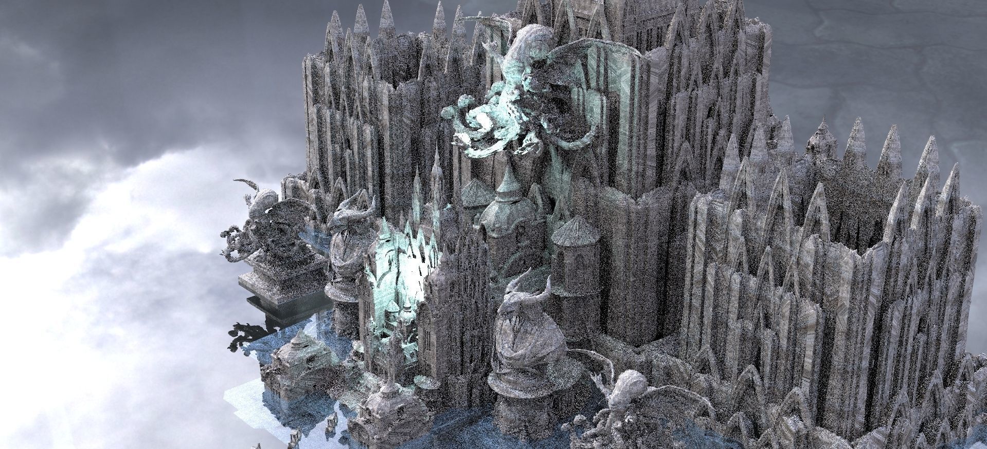 Cthulhu The Great Deep Architecture Collection Kit bash 3D model_11