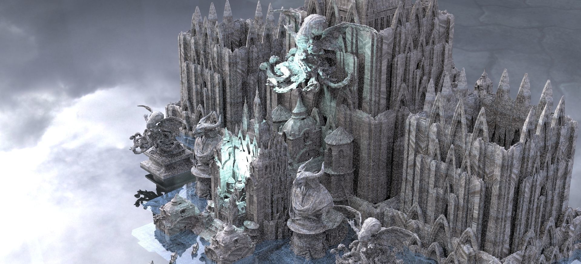Cthulhu The Great Deep Architecture Collection Kit bash 3D model_12