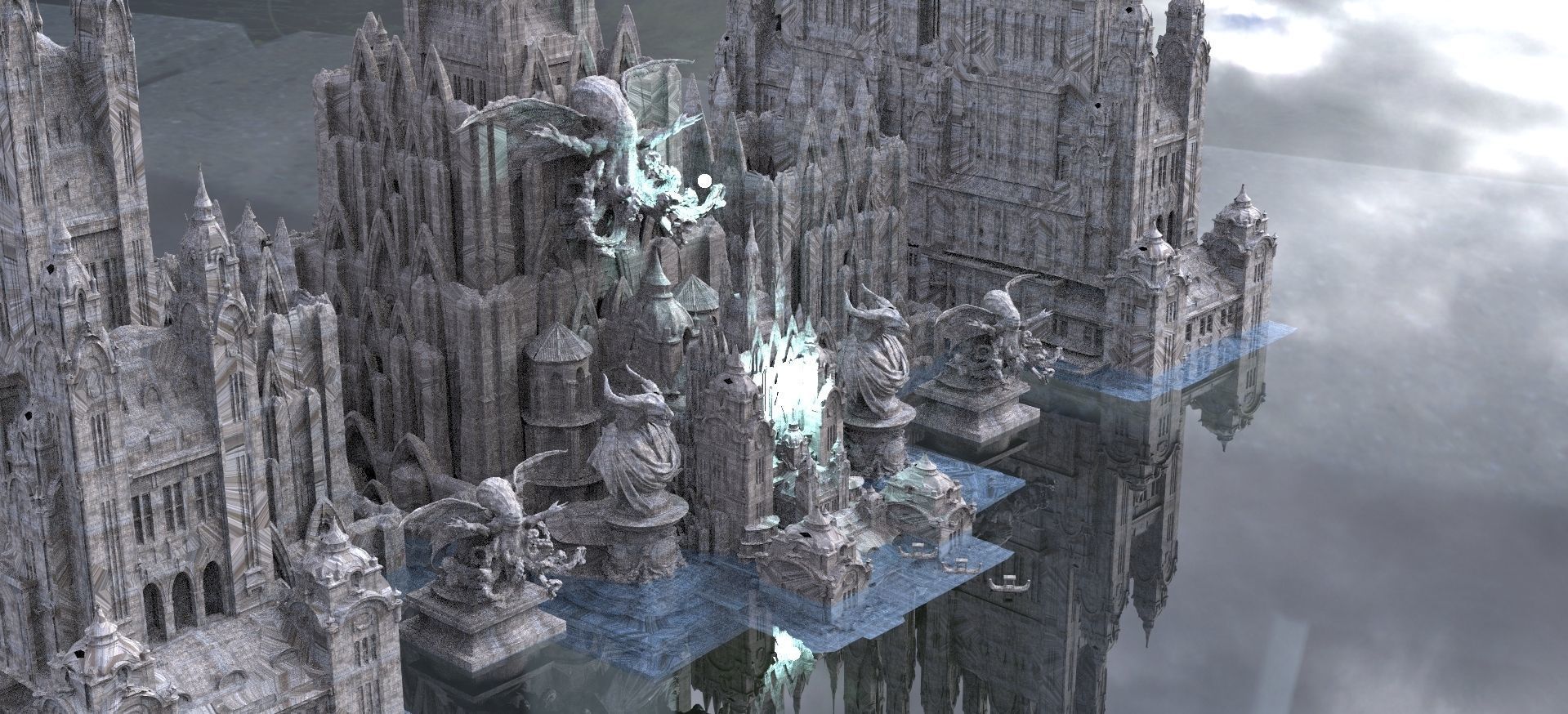 Cthulhu The Great Deep Architecture Collection Kit bash 3D model_14