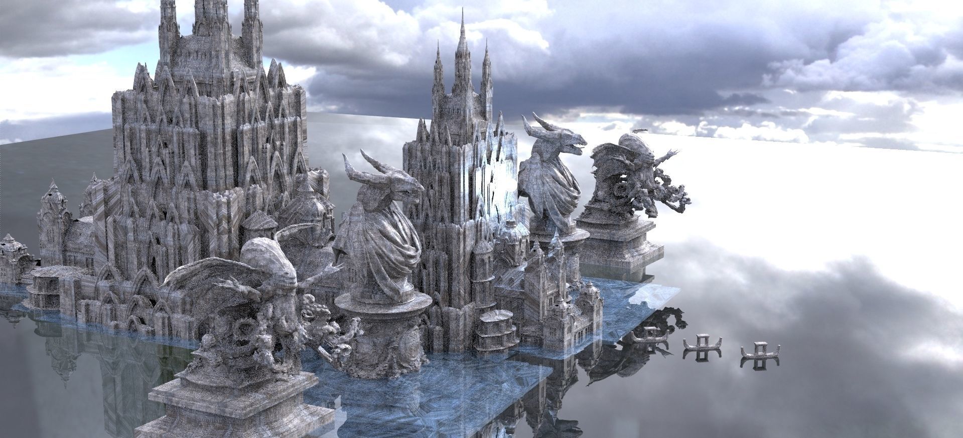 Cthulhu The Great Deep Architecture Collection Kit bash 3D model_8