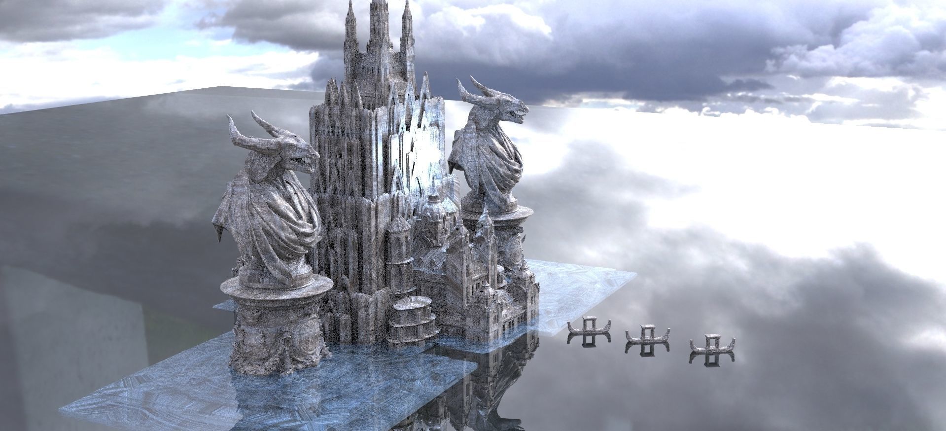 Cthulhu The Great Deep Architecture Collection Kit bash 3D model_6