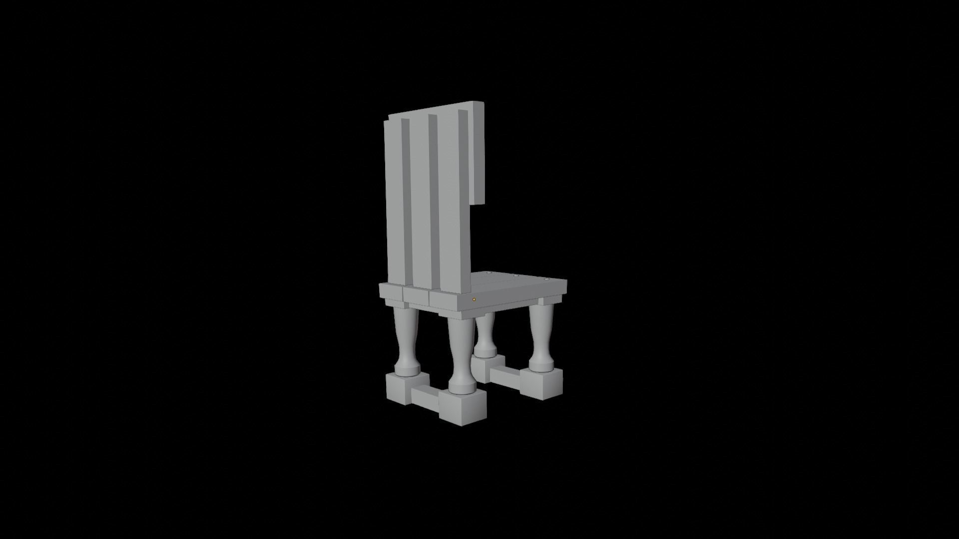 Old Chair Low-poly 3D model_12