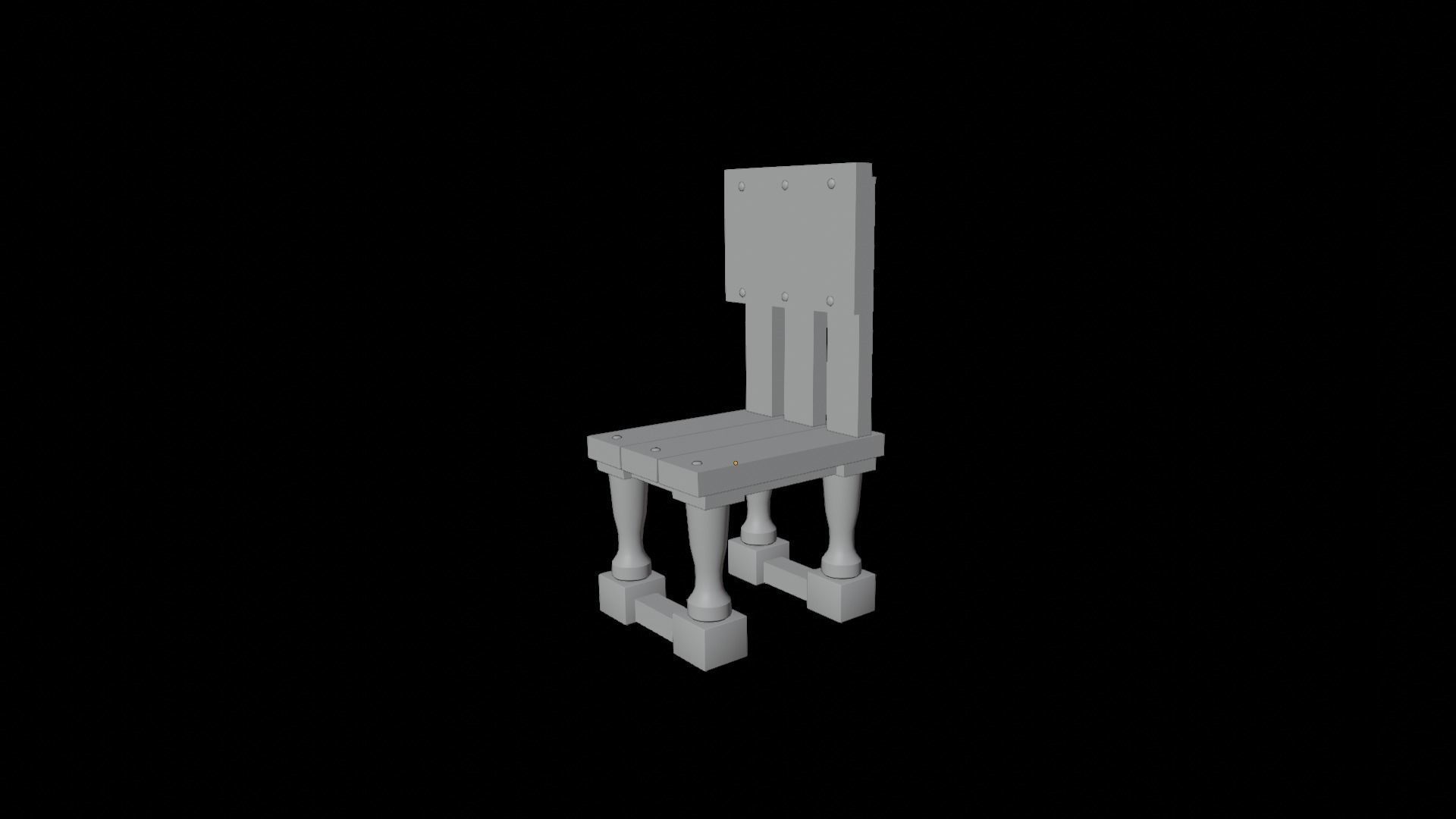Old Chair Low-poly 3D model_13
