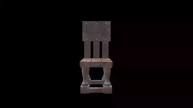 Old Chair Low-poly 3D model