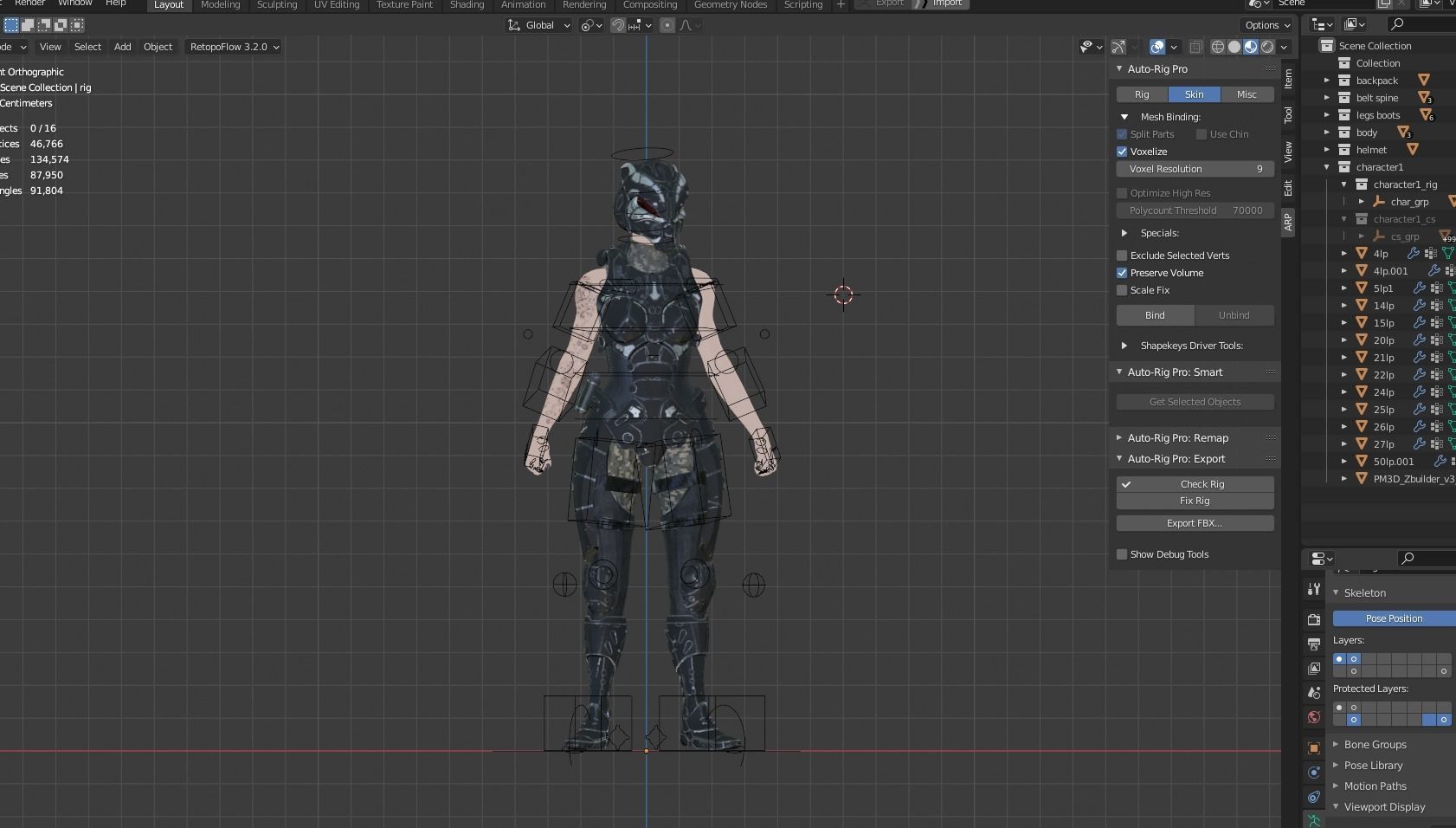 Sci-fi solder female version Low-poly 3D model_15