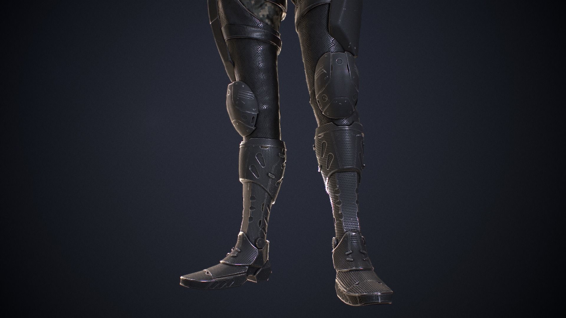 Sci-fi solder female version Low-poly 3D model_8