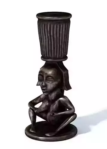 African  Figurine Flower Pot