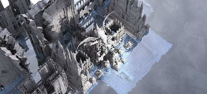 Alien Ancient Cthulhu Hydra and Dagon Temple Kit bash 3D model
