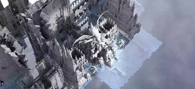 Alien Ancient Cthulhu Hydra and Dagon Temple Kit bash 3D model