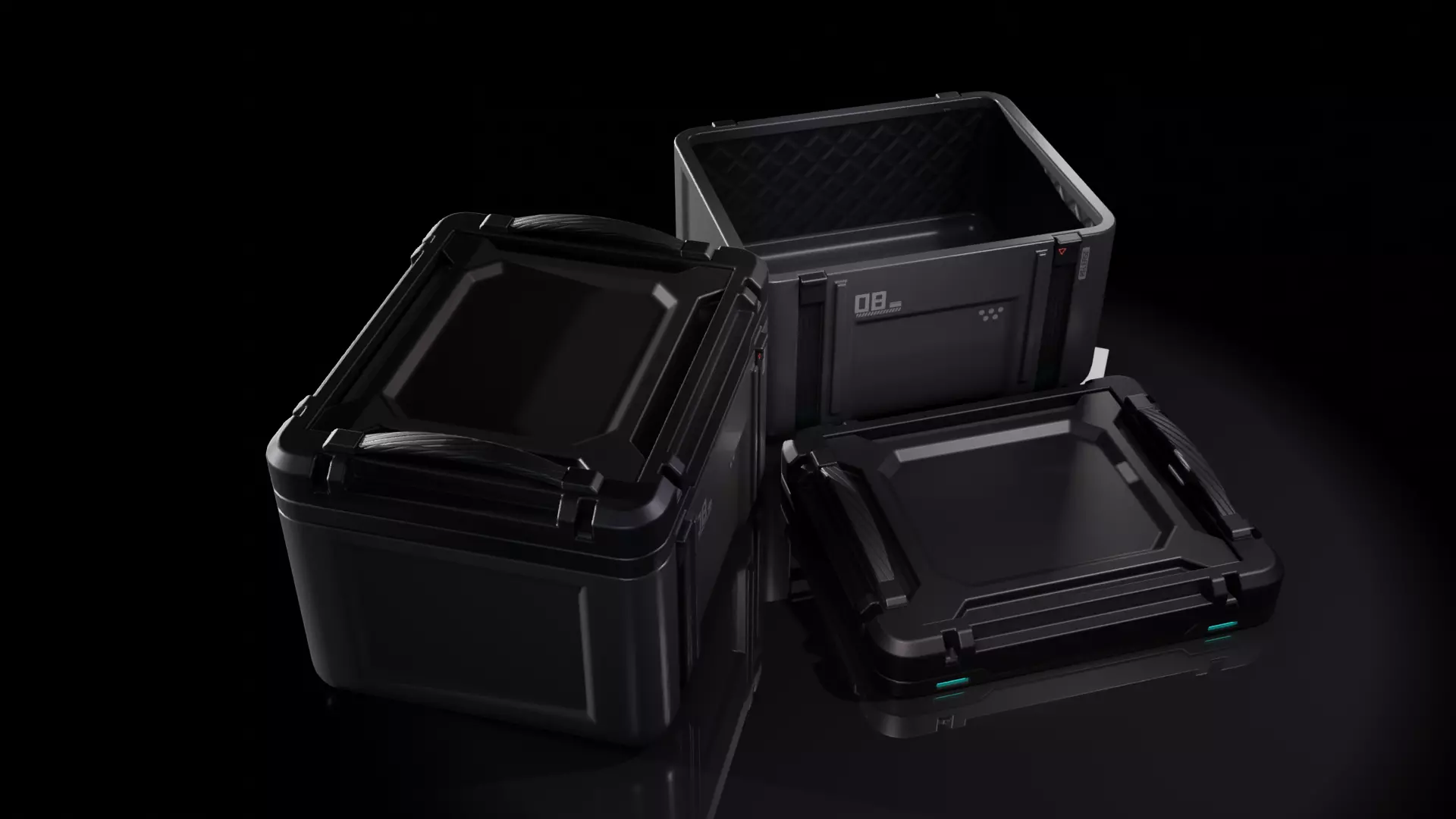 Sci-fi crate Low-poly 3D model_0