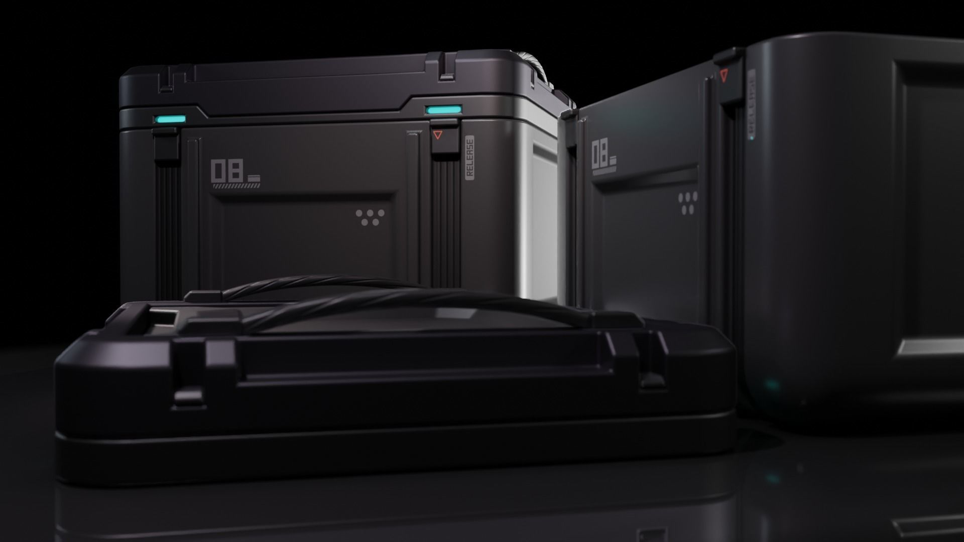 Sci-fi crate Low-poly 3D model_2