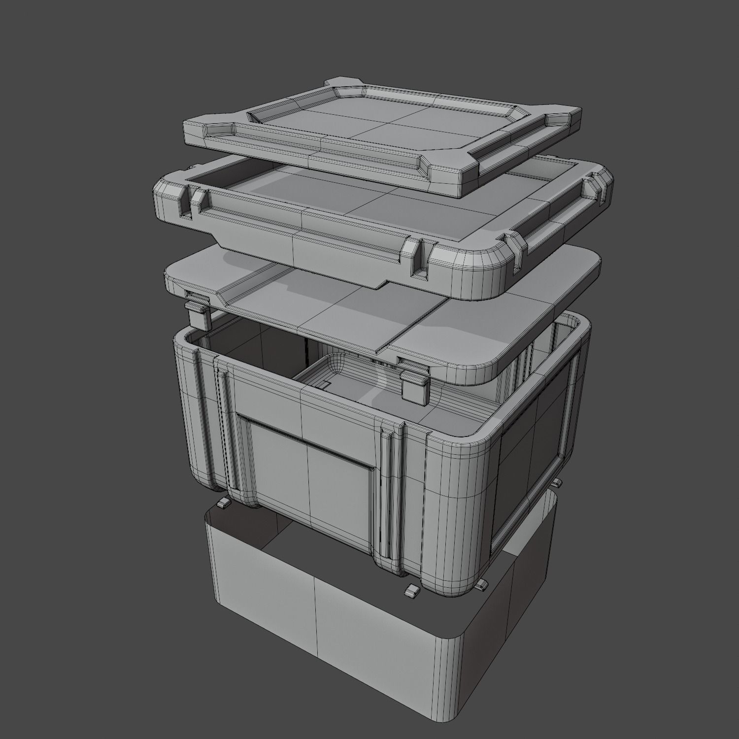 Sci-fi crate Low-poly 3D model_4
