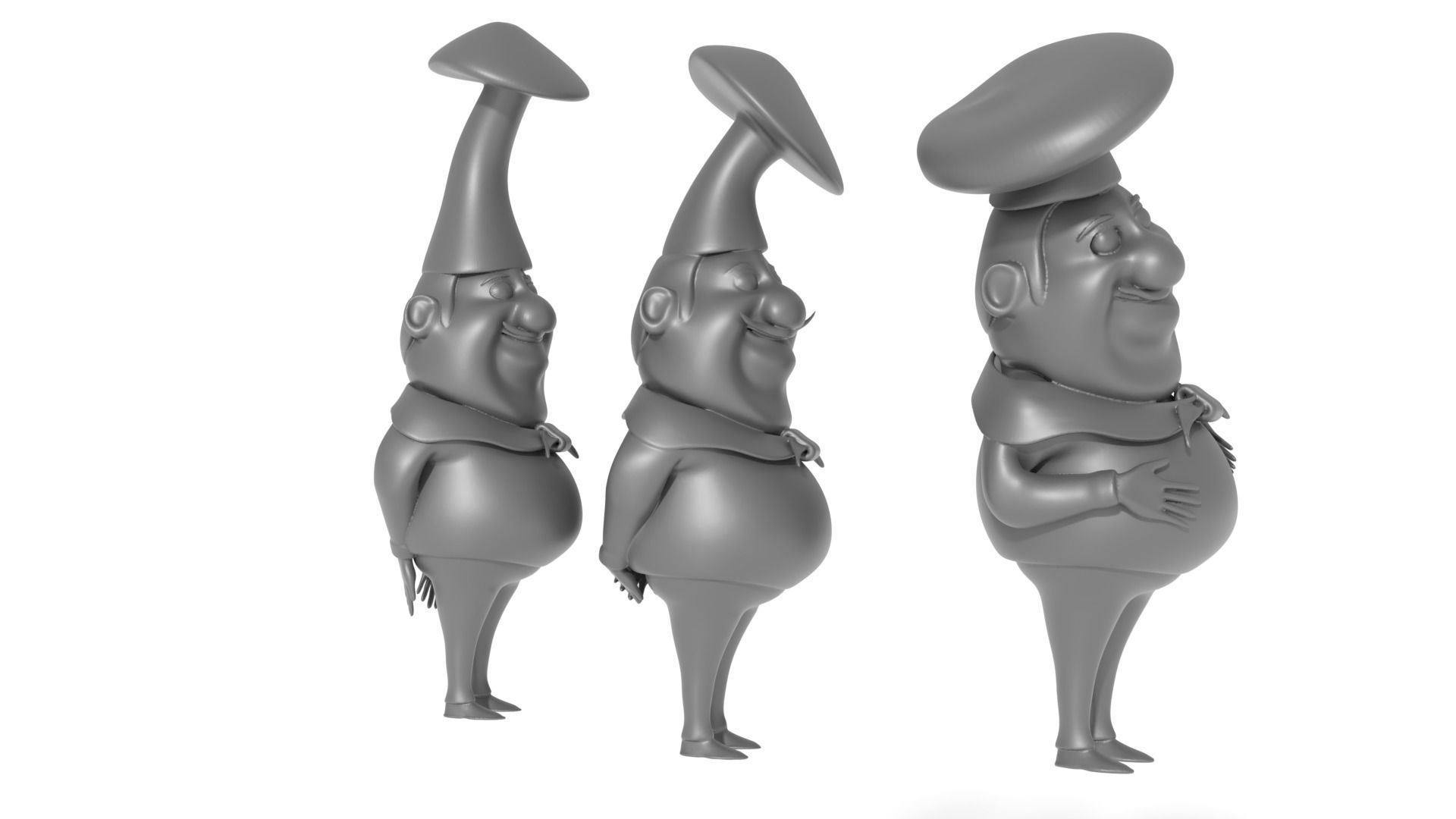 Team of cartoon chefs 3D print model 3D print model_7