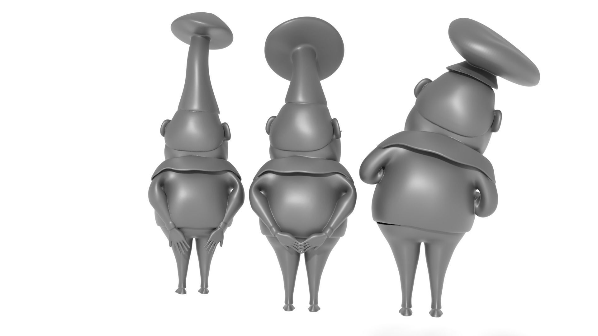 Team of cartoon chefs 3D print model 3D print model_10