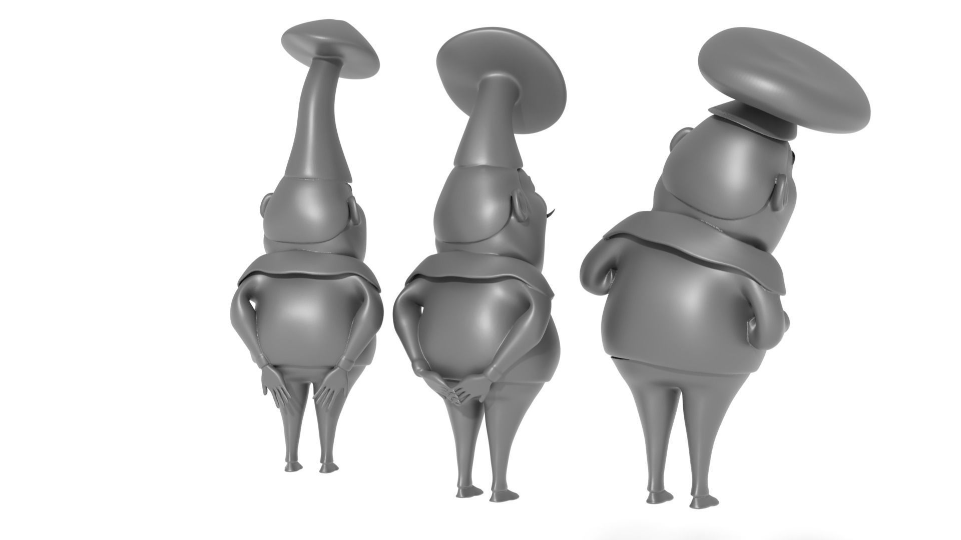 Team of cartoon chefs 3D print model 3D print model_9