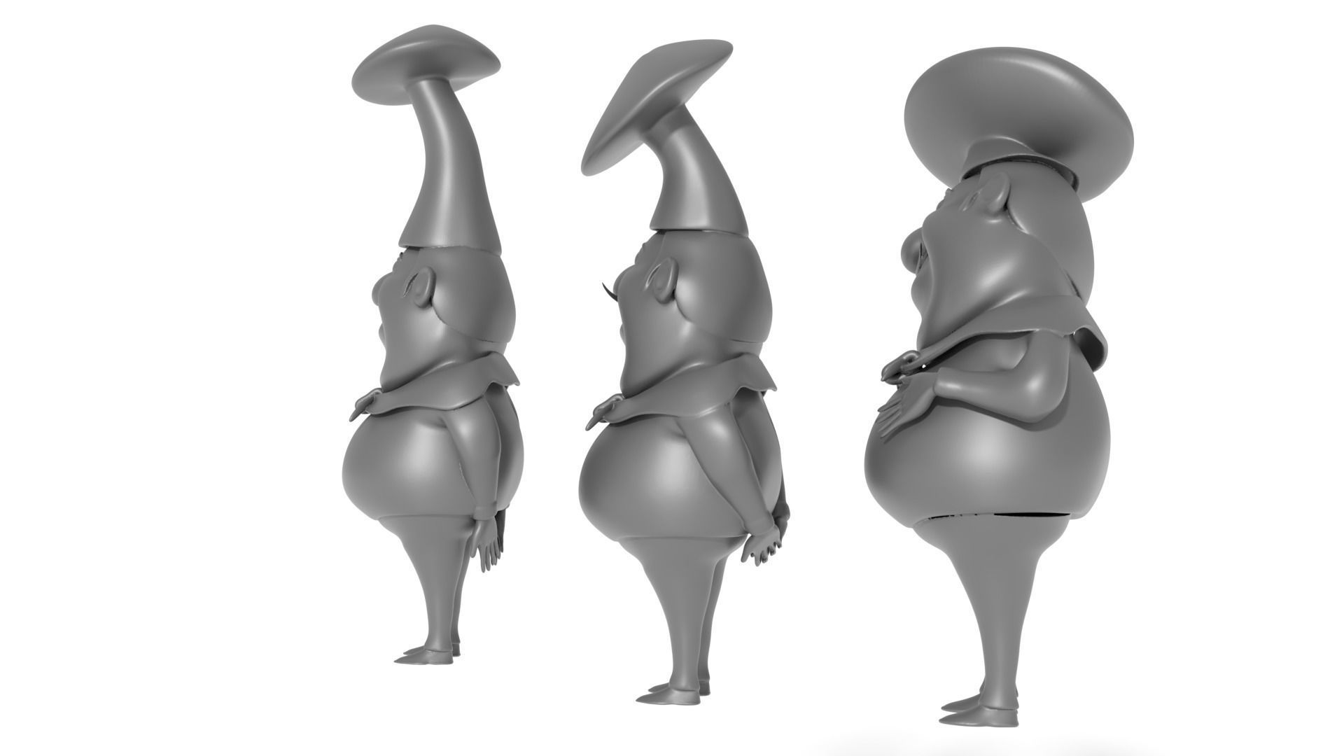 Team of cartoon chefs 3D print model 3D print model_12