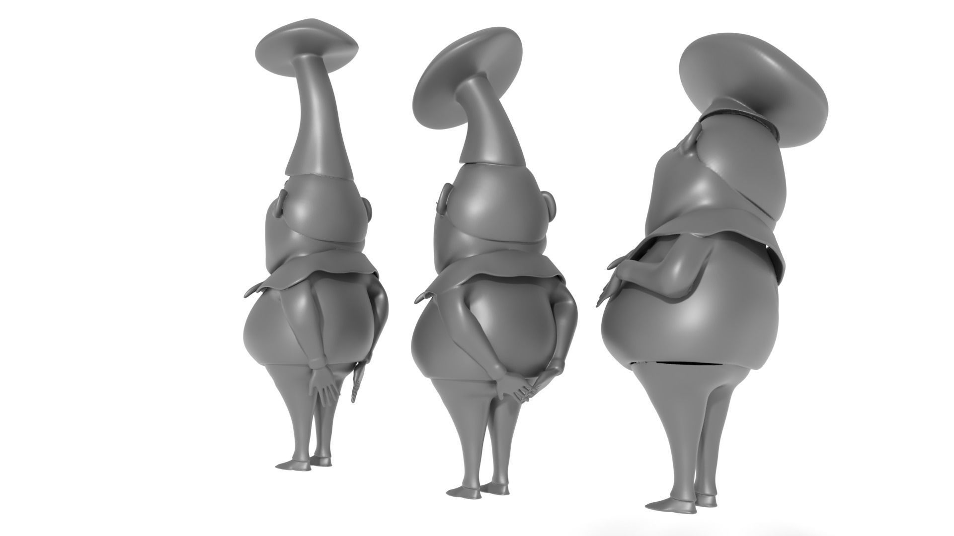 Team of cartoon chefs 3D print model 3D print model_11