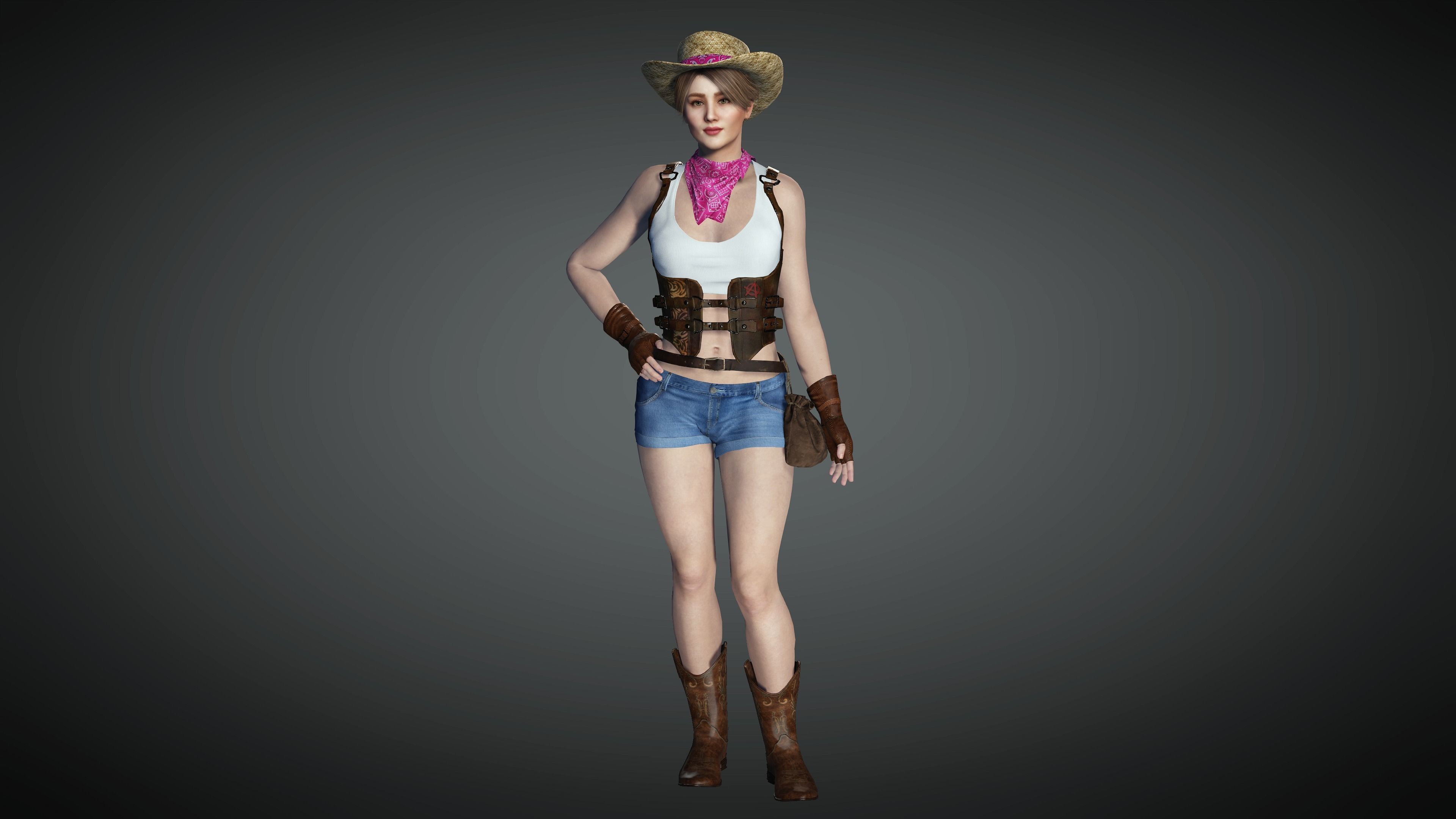 AAA Realistic Female Character 26 Low-poly 3D model_3