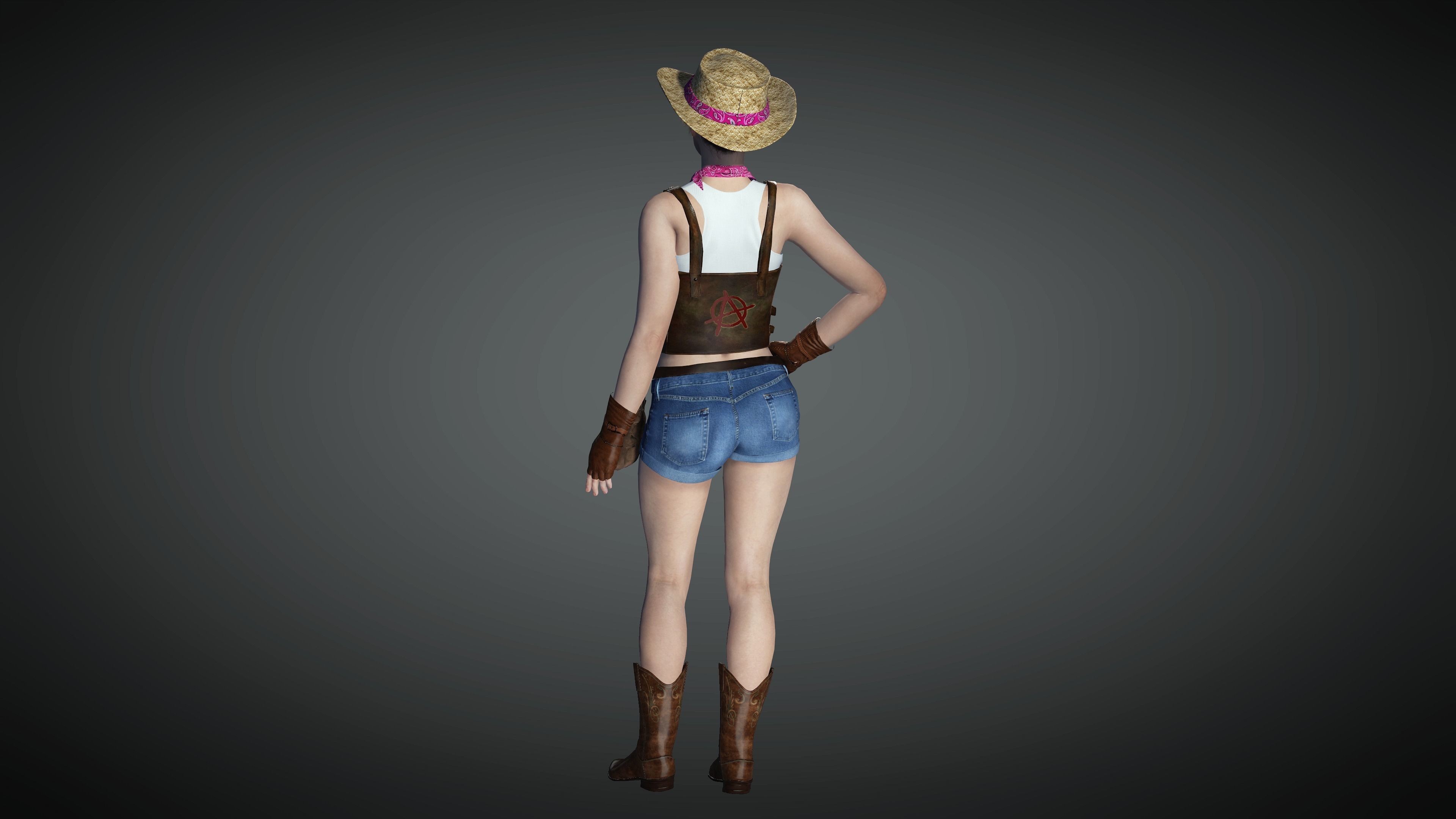 AAA Realistic Female Character 26 Low-poly 3D model_12