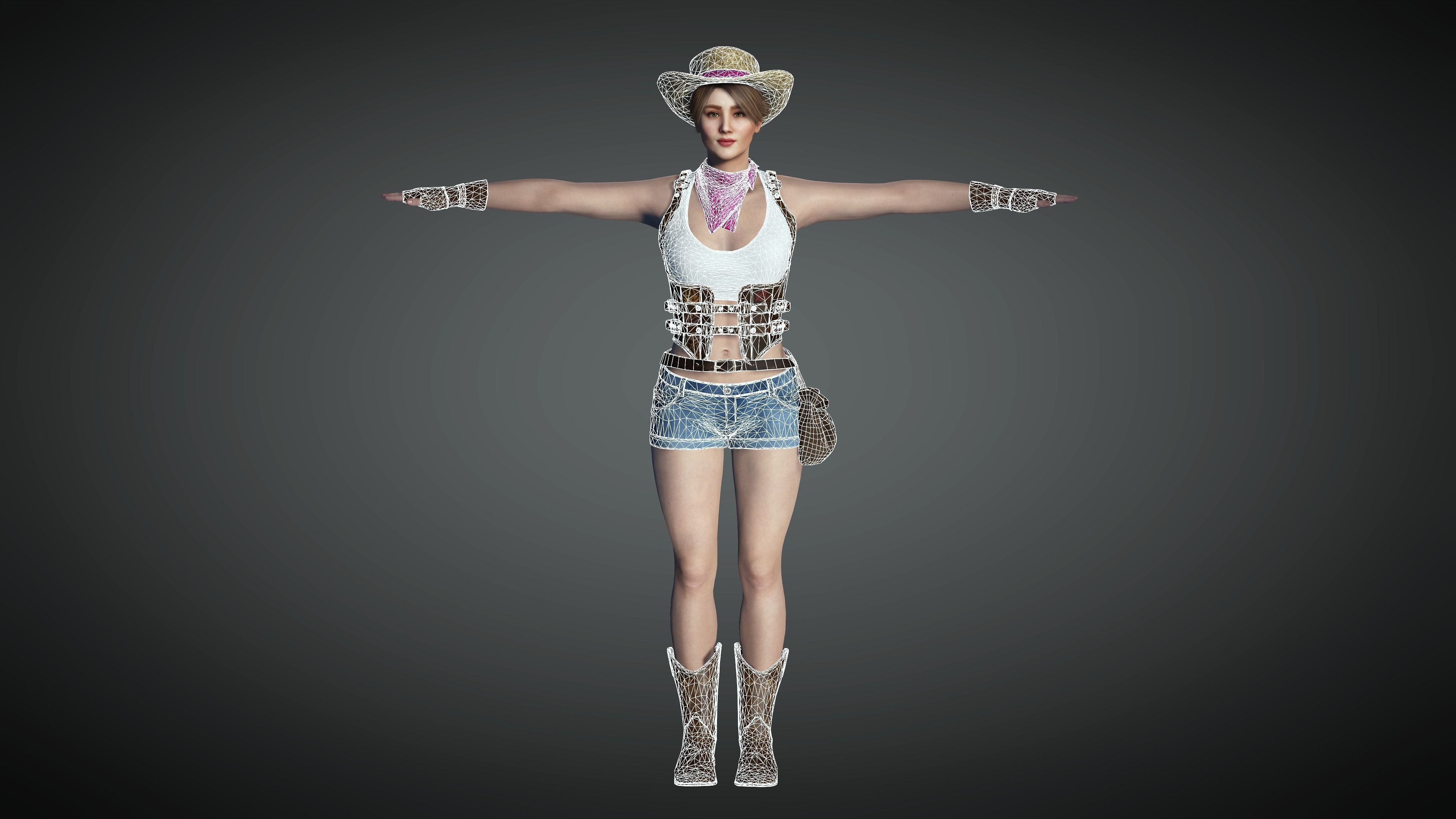 AAA Realistic Female Character 26 Low-poly 3D model_25