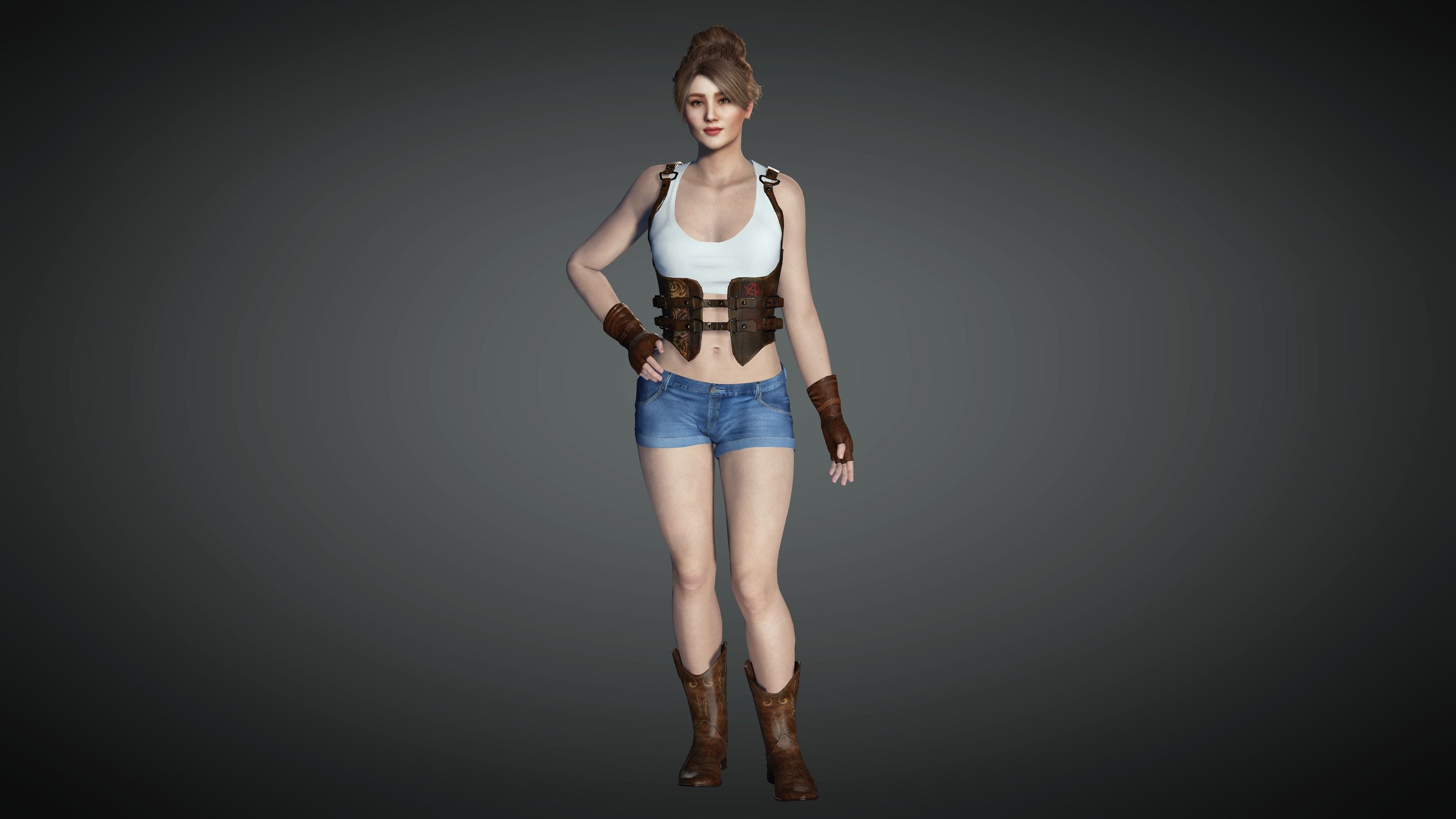 AAA Realistic Female Character 26 Low-poly 3D model_6