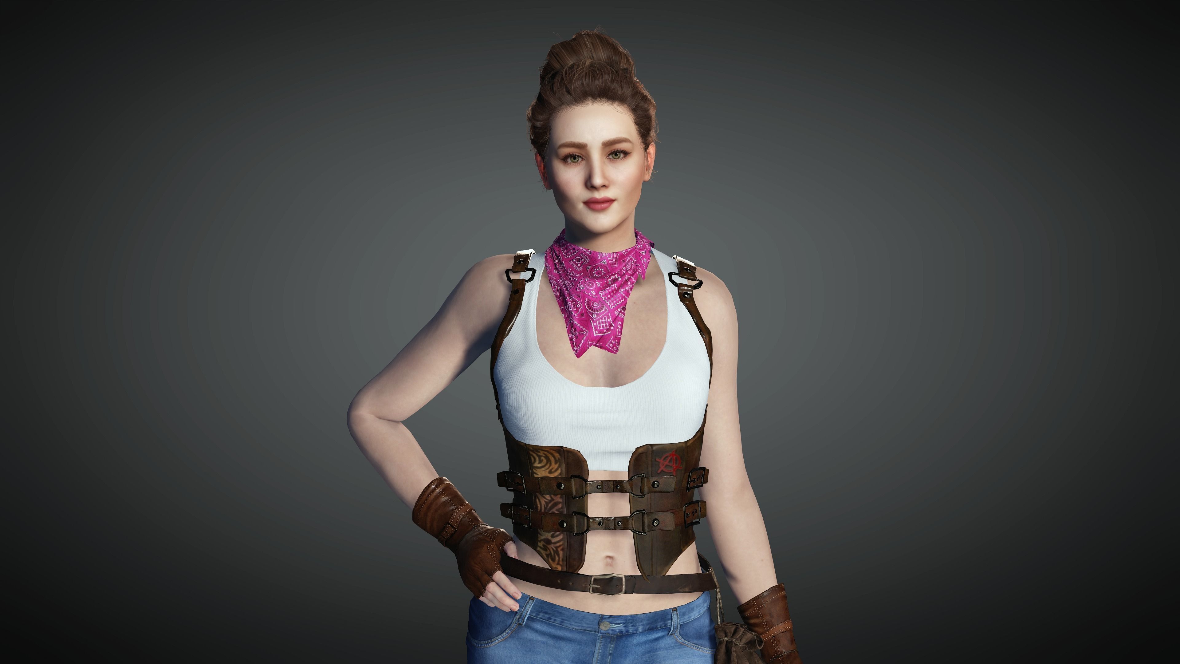 AAA Realistic Female Character 26 Low-poly 3D model_23
