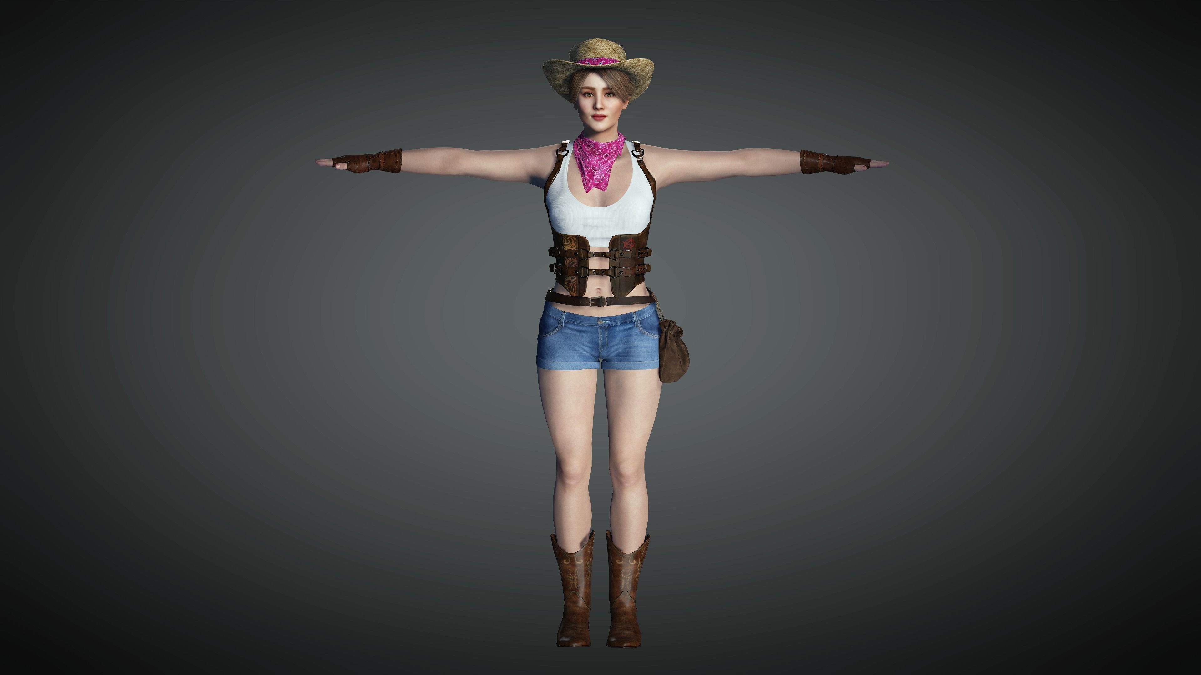 AAA Realistic Female Character 26 Low-poly 3D model_24