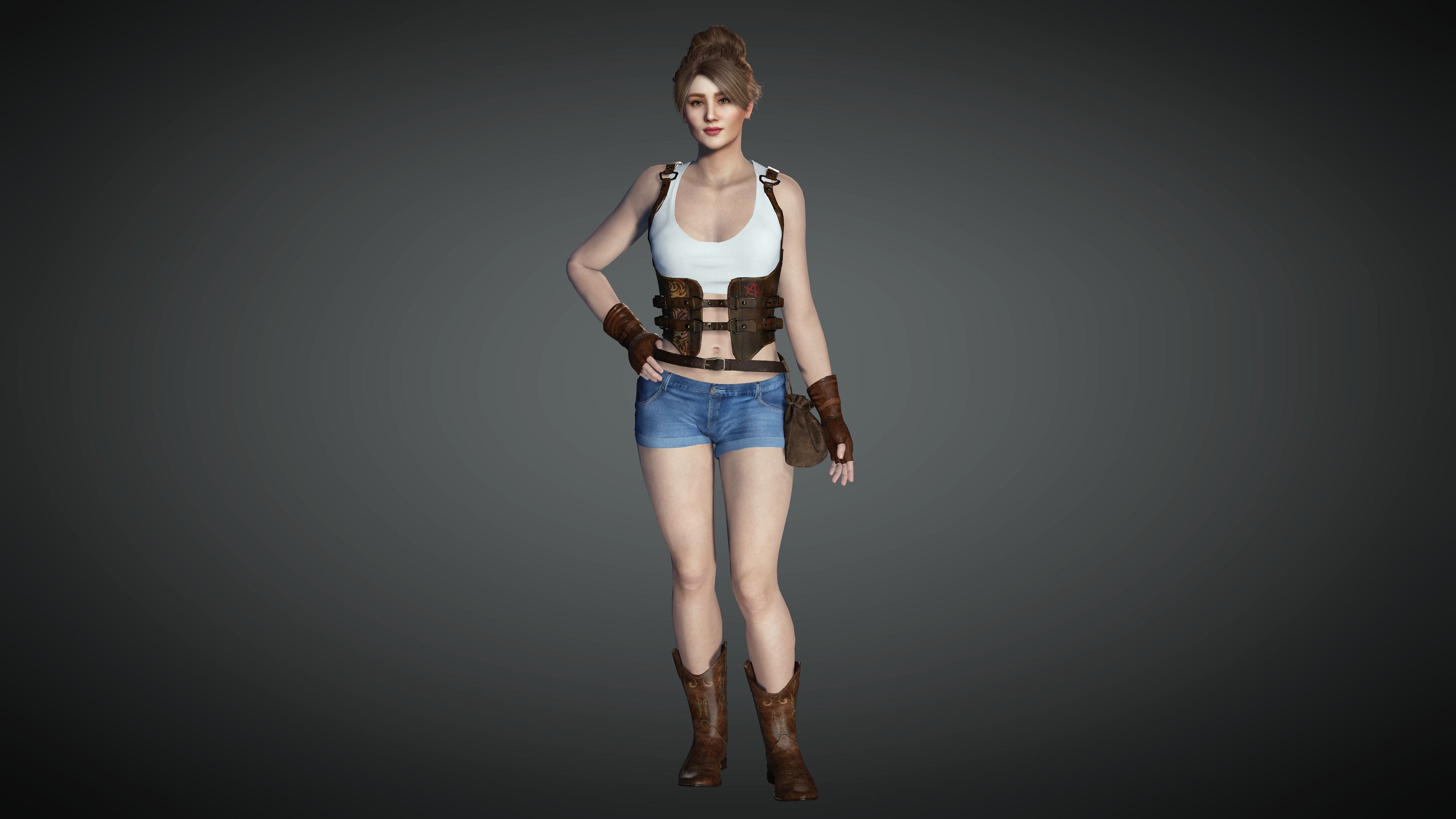 AAA Realistic Female Character 26 Low-poly 3D model_5