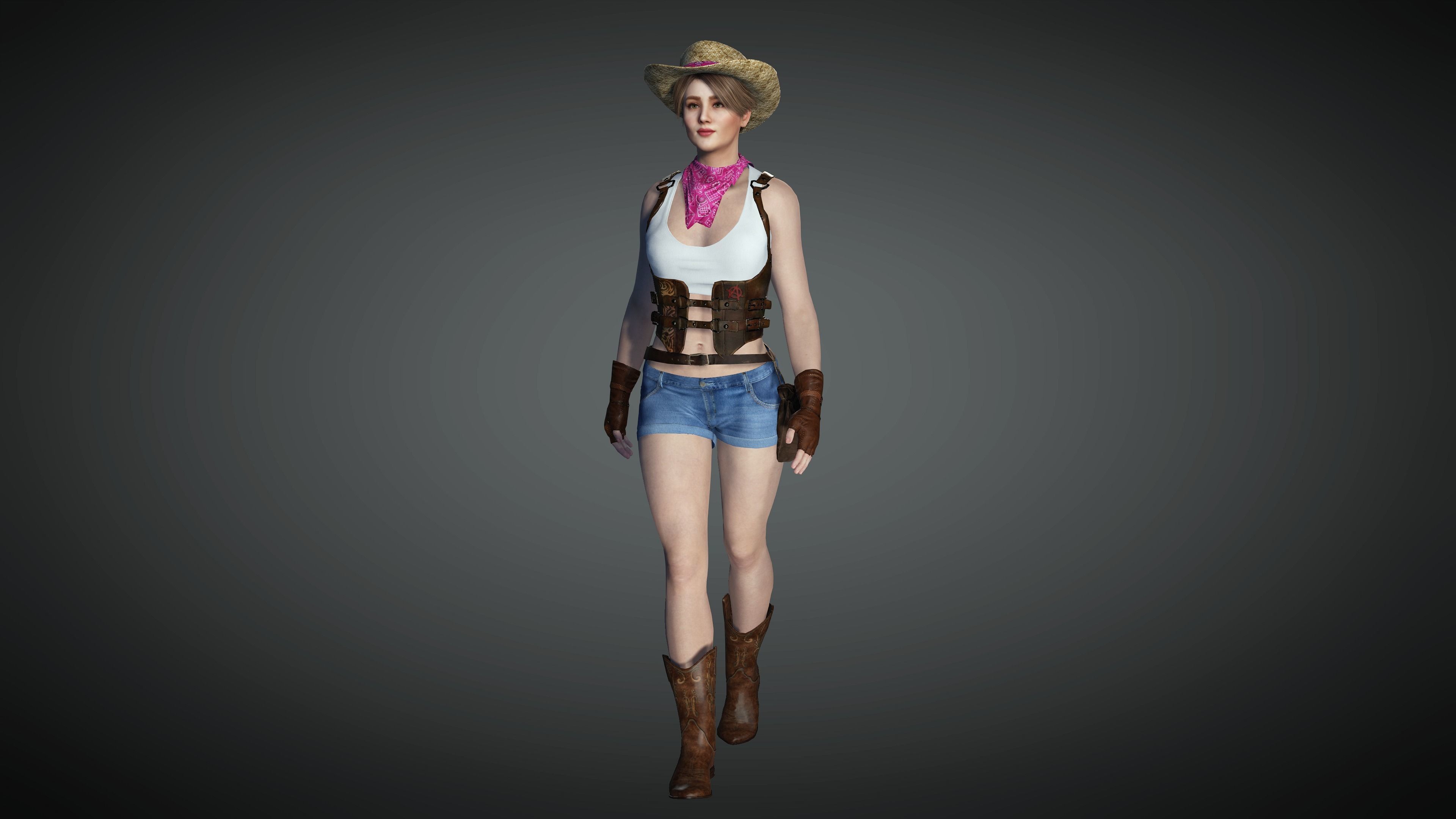 AAA Realistic Female Character 26 Low-poly 3D model_15